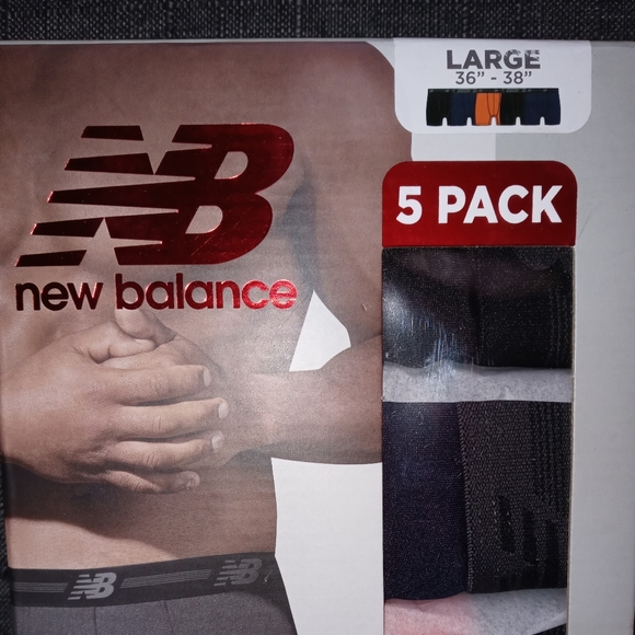 🆕New Balance 5 Pack Athletic Boxer Briefs Multi-Color Mens Large 36-38 - Picture 3 of 3